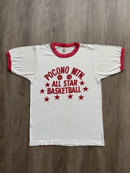 Pocono Mountain All Star Basketball Other - Rare True Vintage 80s Pocono Mountain All Star Basketball Ringer Screen Stars